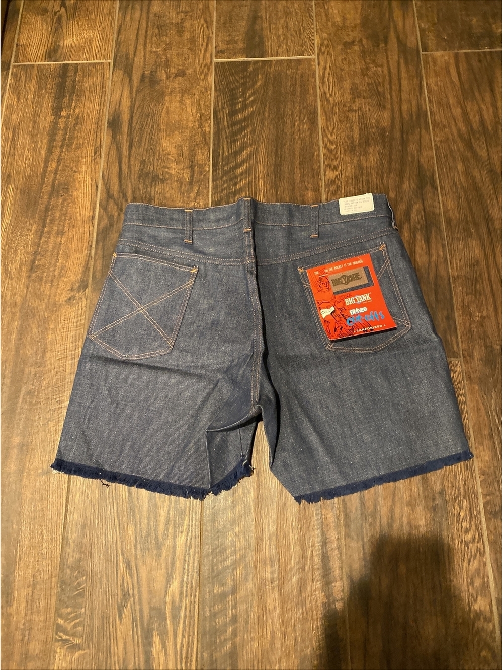 NOS Deadstock Mens Vintage Big Yank Sanforized Blue CUTOFF SHORTS 37